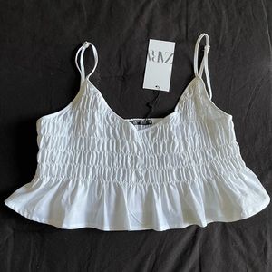NWT Zara White Crop Tank